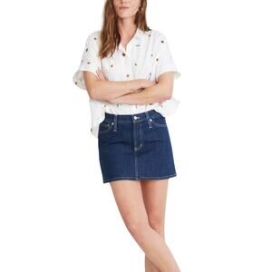 Madewell Y2K Rigid Denim Mini Skirt in Dupree Wash 25